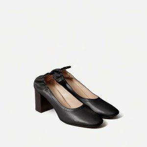 EVERLANE DAY HIGHER HEEL BLACK LEATHER SIZE 8 BARELY WORN